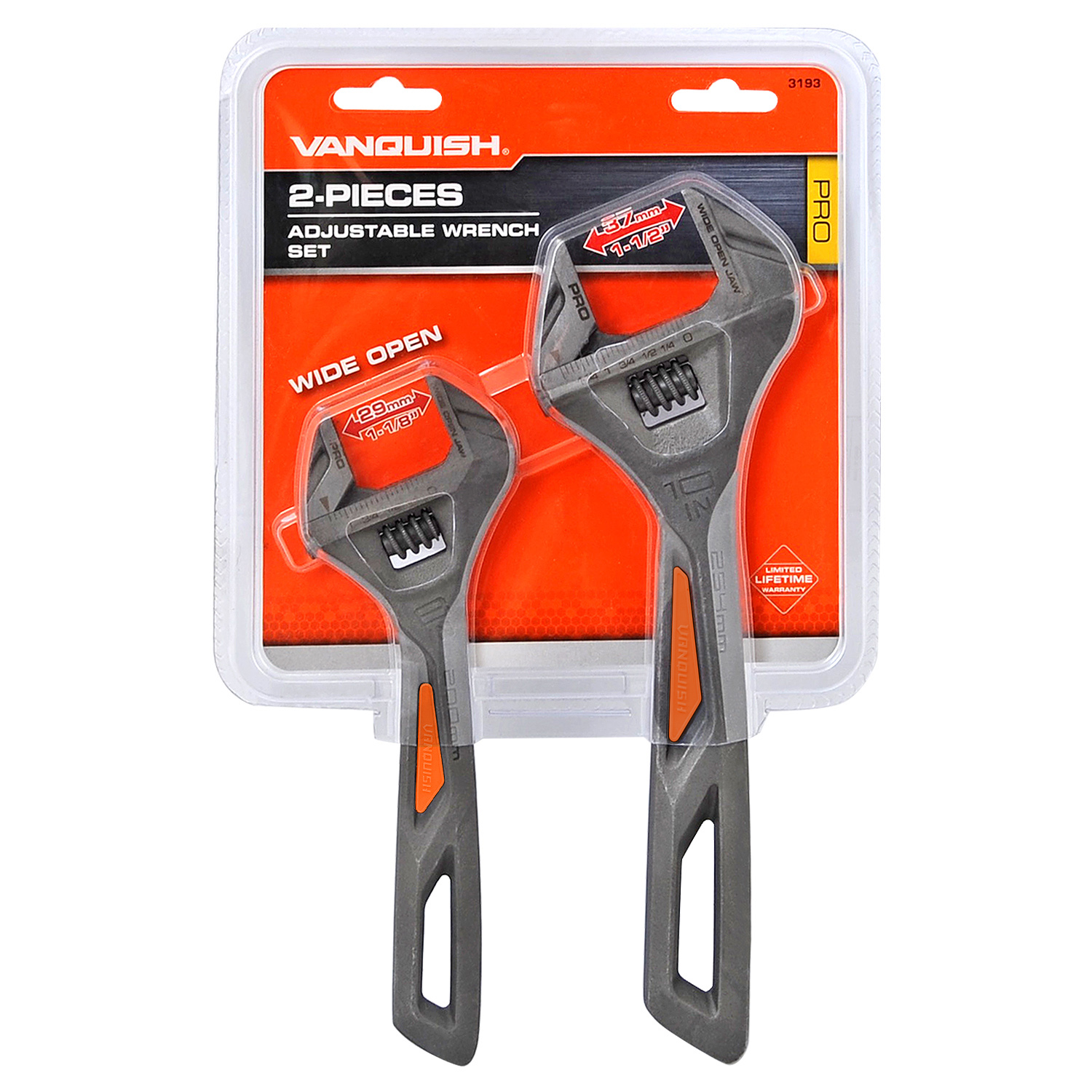 2-PIECES WIDE-OPEN ADJUSTABLE WRENCH