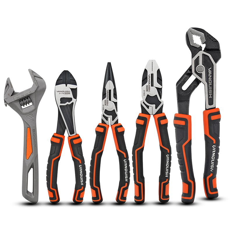 5-PIECES PLIERS AND AD WRENCH SET